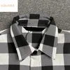 23ss New casual shirts autumn winter letters plaid loose cotton white red stitching gray men women shirt S-XL253T