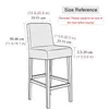 Chair Covers Jacquard Bar Stool Cover Short Back Stretch Seat Case Solid Color Armless Chairs For Wedding Banquet Dining Room