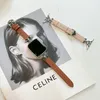 Fashion Pu Leather Design Women Smart Watch Band Straps For Apple Watch Band Ultra 38mm 40mm 41mm 44mm 45mm IWatch Band Series 8 9 4 5 6 7 Armband