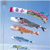 Bandeiras de banner Koinobori Koi Nobori Carpa Windsocks Flâmulas Decoração de bandeira de peixe colorido Med Fish Kite Bandeira Pendurada Decoração de parede 40cm 55cm 70cm 100cm 150cm 200cm 300CM