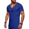 Polo da uomo 2023 T-shirt estiva Abbigliamento Europa e Stati Uniti Commercio estero Scollo a V Tinta unita Large Size Casual Short S