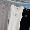 Sexy Knitted Tank Top Women T Shirts Designer Embroidery Camisole Sleeveless Breathable Pullover Tops Sport Yoga Vest