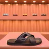 Men interlocking G Sandals men's slippers slides solid color Black leather sandal with strap Buckle closure Mens slippers fashion designer beach slipper