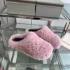 Primavera moda na moda lã de cordeiro plana pele chinelo inverno homens mulheres fofo peludo tamancos sandália mules designer de luxo slide leopardo marrom arranhões ao ar livre tamanho grande 35-47