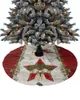 Juldekorationer Röd träkorn Fem spetsig stjärnträd kjol Basöverdrag xmas hemmamatt