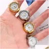 Rings Vintage Punk Quartz Finger Watch Ring For Women Men Gothic Es Digital Elastic Stretchy Jewelry Clock Gift 230407 Drop Delivery Dh4Qa