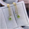 Stud Oorbellen Fijne Sieraden 925 Sterling Sier Inzet Met Natuurlijke Edelstenen Dames Luxe Mode Ster Peridot Oor Ondersteunt Detectio Drop Del Dhyhs