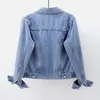 Damesjassen Lente Herfst Dames Denim Jas Lange Mouw Overjas Losse Denim Jas Knoop Uitloper Jeans Jassen 5XL 230912