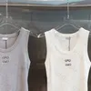 Sexy Knitted Tank Top Women T Shirts Designer Embroidery Camisole Sleeveless Breathable Pullover Tops Sport Yoga Vest