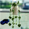 Car Mounted Rearview Mirror Simation Green Apple Potted Decoration Plant Cloghet Hanging Basket For W3D1 Drop Delivery Dhx7G