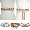 Belts Women Handmade Braided Belt Ethnic Style Colourful Wooden Bead Girls Casual Wide Ladies Waistband For Dress Clothing