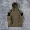 Autumn new American retro tooling hooded hardshell jacket waterproof, wet-resistant breathable coat DRYVENT shell fabric