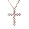 Högkvalitativ fabriks varm försäljning geometri VVS Moissanite Diamond Cross Pendant Halsband Kvinnor 925 Sterling Silver Hiphop Cross Pendant for Men smyckespresent