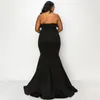 Plus Size Dresses WUHE Women Feather Splicing Strapless Mermaid Trumpet Bodycon Maxi Long Dress Evening Sexy Night Party Club