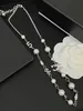Anhänger Halsketten klassische Marke Schmuck Doppelbuchstaben C Anhänger Halsketten Perlenkette Edelstahl korrekte Buchstaben für Perlenketten
