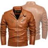 Hommes en cuir Faux hommes automne hiver pardessus en peluche épais Locomotive Froc vêtements tendance champ col montant guerre jeunesse aller au travail veste 230912