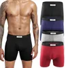 Underpants Feichan Ashion Men's Cotton Underwear Mens Sports Lengthened Boxer Open Boxing Shorts Elastic Breathable Full Support Bag