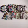 EUB 10 pièces couleurs mélangées PU cuir O porte-clés personnalisé cercle gland bracelet bracelet porte-clés femmes fille porte-clés poignet Strap290O
