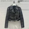 Mäns päls faux päls pu läderjackor kvinnor designer beskurna rockar cool tjej motorcykeljacka hiphop streetwear l230913