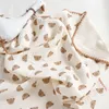 Couvertures Kangobaby #My Soft Life# Printemps Été 4 Couches Mousseline Coton Né Couverture Respirant Bébé Swaddle Mignon Cool Infant Quilt 230912