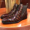 Kleidschuhe Heye Wings Marke Luxus Stiefeletten Herren Klassisch Handgefertigt Highend Leder Chelsea Handbemalt Mehrfarbig 230912