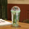 2023Cone Idea Cup Astronaut Space Straw Cup 15 oz double tasse d'eau en plastique de dessin animé cadeau rafraîchissant tasse d'eau étudiant niveau d'apparence élevé enfants tasse de dinosaure mignon