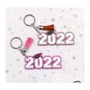 2022 Graduation Acrylic Keychain Tassel Letter Pendant Keychains Car Bag Decoration Key Ring Drop Delivery