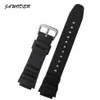 JAWODER Watchband 25mm Black Silicone Rubber Watch Band Strap for Casio AE-1000w AQ-S810W SGW-400H SGW-300H Sports Watch Strap262o