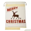 Décorations de Noël Grande toile Santa Sack 50x70cm Sac Enfants Noël Rouge Cadeau Décoration de la maison Renne Nouveau Drop Livraison Garden Fest Dhhfm