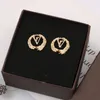 Boucles d'oreilles Designer pour femmes 2023 Luxe Numéro Lettre Boucles d'oreilles Grand Cercle Cerceau pour la Saint-Valentin et les cadeaux de Noël Argent Or