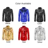 Men's Casual Shirts Mens Autumn Long Sleeve Contrast Button Shiny Sexy Shirt Nightclub Sequin Down Disco Fashion Tshirts 230912