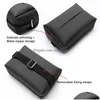 Car Tissue Box Holder Nappa Leather Center Console Armrest Napkin Sun Visor Backseat Case With Fix Strap Drop Delivery Dhsfj