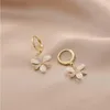 Dangle Earrings Flower Trace Small Fresh Crystal Temperament Wild Dongdaemun Super Fairy Female