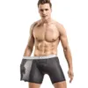 Aoelement 3 pçs masculino malha respirável roupa interior boxer esportes anti fricção gelo seda calcinha longa boxershorts masculino h1214257n