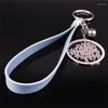 Llaveros Árbol de la vida Cadena de cristal de acero inoxidable para pantalones Mujer Color plata Llavero Joyería Porte Clef Femme N6S07