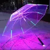 Крутой регулируемый зонт со светодиодной подсветкой, 8 ребер, прозрачный, с ручкой фонарика, ночная безопасность H1015240d