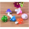 Arts And Crafts 20Pcs Mushroom Miniature Fairy Figurines Garden Gnomes Decoracion Jardin Ornaments Resin Craft Micro Landscape Drop De Dhpf0