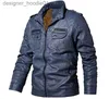 Jaqueta masculina de couro sintético, forro de pele de carneiro vintage, roupa de trabalho, casaco de motociclista l230913