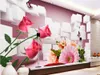 Fonds d'écran CJSIR personnalisé Po papier peint mural autocollant mural HD fleurs chaudes 3D TV Papel De Parede pour murs 3 D décors