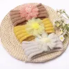 Haaraccessoires Gebreide bloemenband voor kinderen Herfst en winter Babyhoofdband Handgemaakte wollen schattige meisjeshoofdbanden
