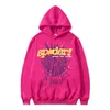 Spider 555 Y2K Street Hip Hop Clothing Harajuku Alphabet Spider Print Hooded Sweatshirt Dagelijkse Casual heren en damesvlees lange mouwen top