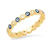 7 kolorów Bohemian mticolor Evil Eye Rhinestone wypełnione złotą opaską dla kobiet Vintage Ladies Midi Kunle Finger Ring Biżuter