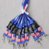 2024 Trump US Flag cordino Petto Card Party Gift Strap Bandiere rimovibili degli Stati Uniti Portachiavi String Save America Again