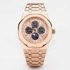 Mensklockor Casual Watches Designer Watches41mm Automatisk mekanisk vattenpro av vaktfritt stålarmband Sapphire Electric Gold Plating All Gold Design