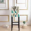 Chair Covers Geometric Print Bar Stool Cover Stretch Short Back Chairs Elastic Armless Seat Case For Dining Room Banquet Wedding