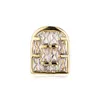 18K Gold Single Grillz Zahnspange Hip Hop Iced Zirkonia Pentagramm Zähne Dental Mund Fang Grills Zahnkappe Halloween Party Vampir Rapper Körperschmuck Großhandel