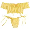 Sutiãs conjuntos femininos sexy lingerie conjunto malha renda plissado bonito ponto transparente sutiã e calcinha sem fio tanga bandagem exótica