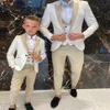 남자 양복 블레이저 아버지와 아들 남자 결혼식 턱시도 3 조각 흰색 꽃 무늬 칵테일 파티 신랑 커스텀 M244W