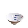 Cups Saucers Blue And White Porcelain Hand-painted Bamboo Hat Tea Set Small Cup Ceramic Cupwhite Bowl