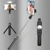 Selfie Monopods K10S Draadloze Bluetooth Selfie Stick-monopod met invullicht Spiegelstatief Opvouwbare monopods Handheld voor smartphone L230913